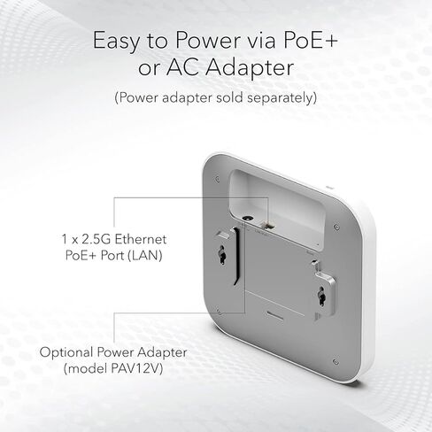 NETGEAR Cloud Managed Wireless Access Point (WAX610PA) - WiFi 6 Dual-Band AX1800 Speed | Up to 200 Client Devices | 802.11ax | Insight Remote Management | PoE+ Powered or Included AC Adapter in Saudi Arabia