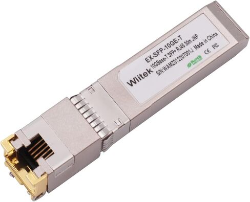 وحدات Wiitek SFP+ إلى RJ45 النحاسية، جهاز إرسال واستقبال 10GBase-T متوافق مع Cisco SFP-10G-T-X، Ubiquiti، Netgear، Mikrotik، Unifi (Cat 6a/7 أو أفضل، 30 مترًا) in Kuwait