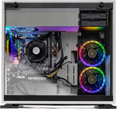 الكمبيوتر المكتبي للألعاب Skytech Shiva II - AMD Ryzen 7 5700X 3.4 جيجا هرتز، NVIDIA RTX 4070، 1 تيرابايت NVME SSD، 16 جيجابايت DDR4 RAM 3200، 650 واط ذهبي PSU، 240 مم AIO، 11AC Wi-Fi، Windows 11 Home 64 بت، أبيض in Kuwait