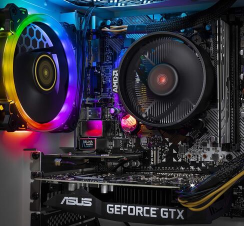 الكمبيوتر المكتبي للألعاب Skytech Shiva II - AMD Ryzen 7 5700X 3.4 جيجا هرتز، NVIDIA RTX 4070، 1 تيرابايت NVME SSD، 16 جيجابايت DDR4 RAM 3200، 650 واط ذهبي PSU، 240 مم AIO، 11AC Wi-Fi، Windows 11 Home 64 بت، أبيض in Kuwait