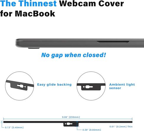 Webcam Cover for MacBook and MacBook Pro Models- Professional Edition – Patented Magnetic Slider Design, Safe Screen Closure, Ambient Light Sensor Compatible in Saudi Arabia