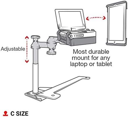 RAM MOUNTS No-Drill Laptop Mount for '19-23 Chevy Silverado + More RAM-VB-203-SW1 Compatible with 10" to 16" Wide Laptops in Saudi Arabia