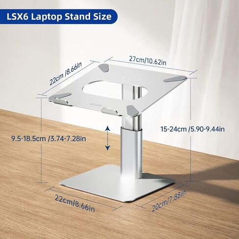 BESIGN LSX6N Laptop Stand, Ergonomic Adjustable Notebook Riser, Computer Holder, Laptop Mount Compatible with 10-15.6" Laptops, Black in Kuwait