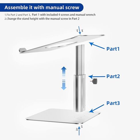BESIGN LSX6N Laptop Stand, Ergonomic Adjustable Notebook Riser, Computer Holder, Laptop Mount Compatible with 10-15.6" Laptops, Black in Kuwait