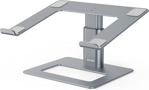 BoYata Laptop Stand, Ergonomic Aluminum Height Adjustable Computer Stand Laptop Holder for Desk, Compatible with MacBook Pro/Air, Dell, Lenovo, HP, Samsung, More Laptops 11-17" (Black) in Saudi Arabia