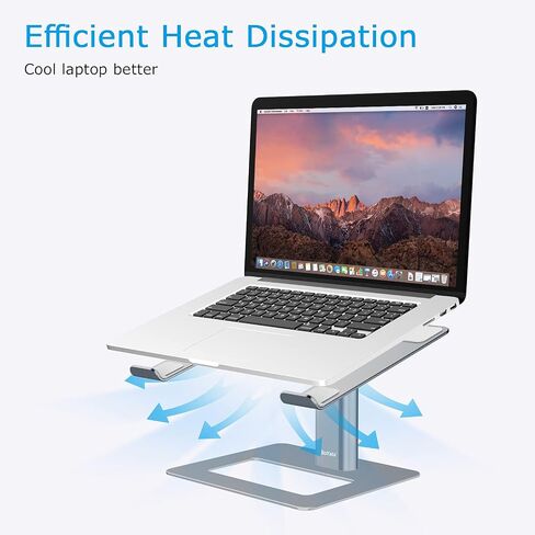 BoYata Laptop Stand, Ergonomic Aluminum Height Adjustable Computer Stand Laptop Holder for Desk, Compatible with MacBook Pro/Air, Dell, Lenovo, HP, Samsung, More Laptops 11-17" (Black) in Saudi Arabia