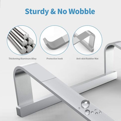 LENRUE Laptop Stand for Desk，Stable MacBook Pro Stand，Ergonomic Aluminum Computer Riser for 12 13 15 16.2 inch ，Computer Cooling Stand for Mac MacBook Pro Air,HP, Dell, More PC Notebook (Silver) in Kuwait
