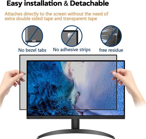 PYS Laptop Privacy Screen 13.3 Inch for HP Dell Samsung Lenovo - Removable Laptop Screen Privacy Shield for 16:9 Widescreen Display - Anti Glare & Blue Light Laptop Screen Filters for Eye Protection in Saudi Arabia