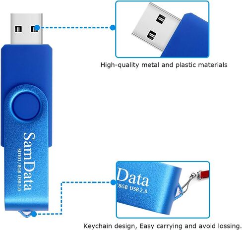 محركات أقراص فلاش USB SamData سعة 32 جيجابايت، 2 حزمة من محركات الأقراص الإبهام سعة 32 جيجابايت، محرك أقراص القفز مع ضوء LED للتخزين والنسخ الاحتياطي (لونان: أسود أزرق) in Kuwait