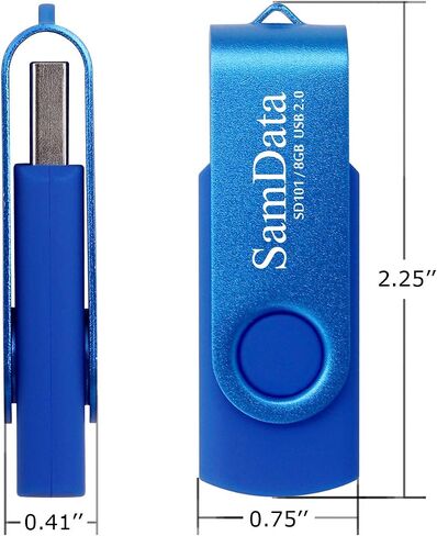 محركات أقراص فلاش USB SamData سعة 32 جيجابايت، 2 حزمة من محركات الأقراص الإبهام سعة 32 جيجابايت، محرك أقراص القفز مع ضوء LED للتخزين والنسخ الاحتياطي (لونان: أسود أزرق) in Kuwait
