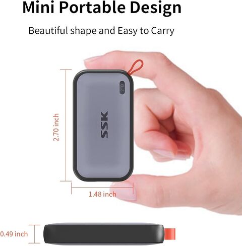 SSK External SSD 250GB, USB C SSD External Solid State Drives up to 1050MB/s, Portable SSD USB 3.2 Gen2 for iPhone 15/Pro, Windows, Mac, Android Phones and Tablets in Saudi Arabia