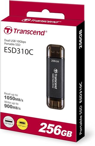 Transcend 1 تيرابايت SSD محمول، ESD310C، USB 10 جيجابت في الثانية مع النوع C والنوع A TS1TESD310C in Kuwait