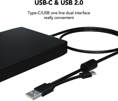 Wbacon Dual interface3.5 USB External Floppy Disk Drive Portable 1.44 MB FDD for PC Windows XP 7 8 10 11.USB3.0&Type C in Saudi Arabia