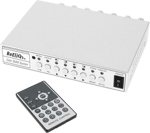 BeElion 4CH Color Video Quad Splitter, CCTV DVR Camera Video Splitter Processor Switch System in Saudi Arabia