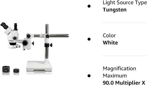 Trinocular Stereo Zoom Microscope 3.5X-90X, 144-LED Light in Kuwait