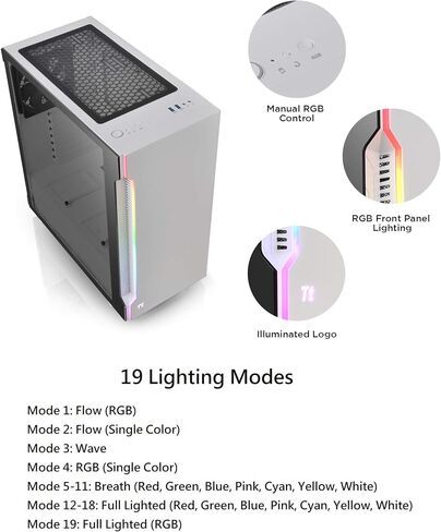 Thermaltake H570 TG Black ATX Mid Tower ARGB Tempered Glass Computer Case Chassis with Mesh Front Panel CA-1T9-00M1WN-00 in Saudi Arabia