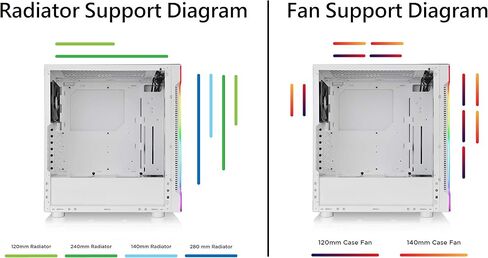 Thermaltake H570 TG Black ATX Mid Tower ARGB Tempered Glass Computer Case Chassis with Mesh Front Panel CA-1T9-00M1WN-00 in Saudi Arabia