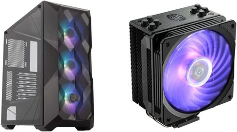 Cooler Master MasterBox TD500 Mesh Airflow ATX Mid-Tower with Polygonal Mesh Front Panel, Crystalline Tempered Glass, E-ATX up to 10.5" & MasterLiquid ML240L RGB V2, Close-Loop AIO CPU Liquid Cooler in Saudi Arabia