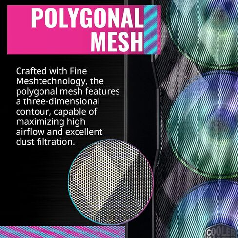 Cooler Master MasterBox TD500 Mesh Airflow ATX Mid-Tower with Polygonal Mesh Front Panel, Crystalline Tempered Glass, E-ATX up to 10.5" & MasterLiquid ML240L RGB V2, Close-Loop AIO CPU Liquid Cooler in Saudi Arabia