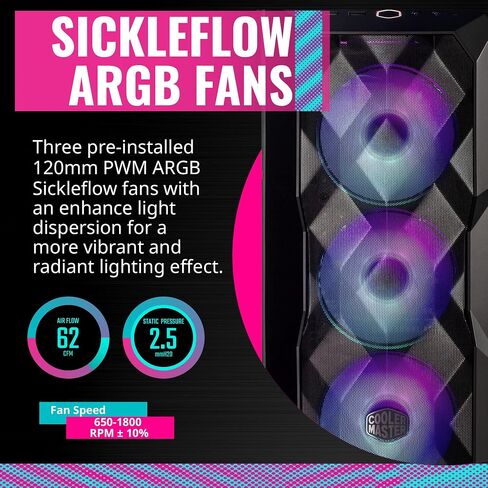 Cooler Master MasterBox TD500 Mesh Airflow ATX Mid-Tower with Polygonal Mesh Front Panel, Crystalline Tempered Glass, E-ATX up to 10.5" & MasterLiquid ML240L RGB V2, Close-Loop AIO CPU Liquid Cooler in Saudi Arabia