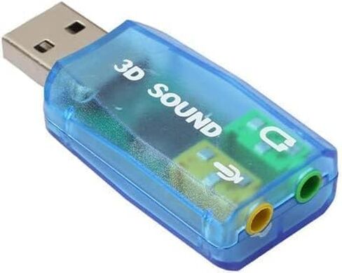 بطاقة صوت ستيريو USB خارجية 5.1 USB 2.0 إلى محول بطاقة صوت ثلاثي الأبعاد قناة افتراضية 5.1 لأجهزة Windows وMac والكمبيوتر الشخصي والكمبيوتر المحمول مع سماعة رأس وميكروفون مقاس 3.5 مم in Kuwait