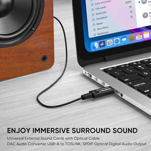 بطاقة صوت، بطاقة صوت USB، USB نوع C/A إلى محول صوت بصري، محول صوت رقمي تناظري 24 بت/96 كيلو هرتز، محول SPDIF مقبس 3.5 ملم، مخرج AUX بطاقة صوت خارجية، مضخم سماعة رأس in Kuwait