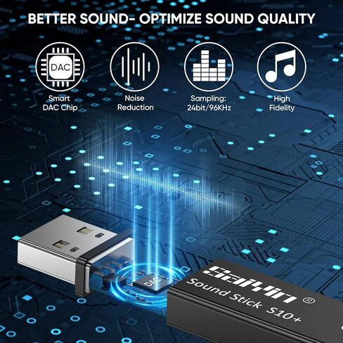 بطاقة صوت، بطاقة صوت USB، USB نوع C/A إلى محول صوت بصري، محول صوت رقمي تناظري 24 بت/96 كيلو هرتز، محول SPDIF مقبس 3.5 ملم، مخرج AUX بطاقة صوت خارجية، مضخم سماعة رأس in Kuwait