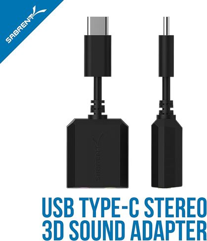 SABRENT USB Type C External Stereo Sound Adapter for Windows and Mac. Plug and Play No Drivers Needed. (AU-MMSC) in Kuwait