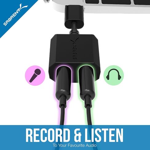 SABRENT USB Type C External Stereo Sound Adapter for Windows and Mac. Plug and Play No Drivers Needed. (AU-MMSC) in Kuwait