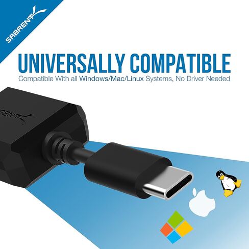 SABRENT USB Type C External Stereo Sound Adapter for Windows and Mac. Plug and Play No Drivers Needed. (AU-MMSC) in Kuwait