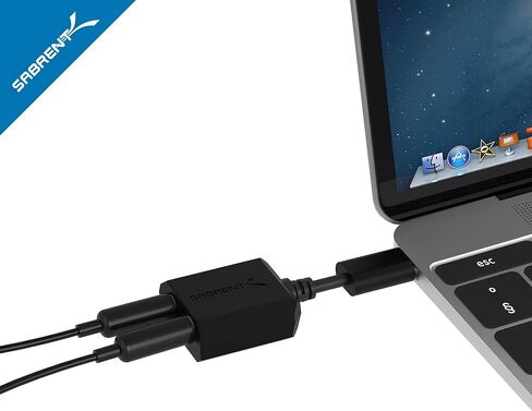 SABRENT USB Type C External Stereo Sound Adapter for Windows and Mac. Plug and Play No Drivers Needed. (AU-MMSC) in Kuwait