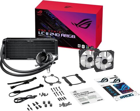 ASUS ROG Strix LC II 360 ARGB All-in-one AIO Liquid CPU Cooler 360mm Radiator, Intel LGA1700, 115x/2066 and AMD AM4/TR4 Support,Triple 120mm 4-pin PWM Addressable RGB Radiator Fans in Kuwait