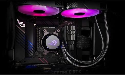ASUS ROG Strix LC II 360 ARGB All-in-one AIO Liquid CPU Cooler 360mm Radiator, Intel LGA1700, 115x/2066 and AMD AM4/TR4 Support,Triple 120mm 4-pin PWM Addressable RGB Radiator Fans in Kuwait
