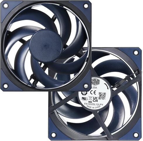Cooler Master MasterFan MF120 Halo 3n1Fans، إضاءة ARGB ثنائية الحلقة قابلة للتخصيص، ضغط ثابت 120 مم PWM، موسع رأس ARGB لحافظة الكمبيوتر الشخصي، مبرد الهواء والسوائل (MFL-B2DN-18NPA-R1)، أسود in Kuwait