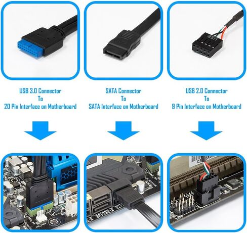 Kingwin Powered USB Hub 3.0 مع منفذ USB-C وقارئ بطاقة SD وقارئ بطاقة Micro SD - منفذ طاقة Sata مع سرعة نقل بيانات تصل إلى 5 جيجابت في الثانية - حافظة كمبيوتر 5.25 بوصة، أسود (KW525-3U3CR) in Kuwait