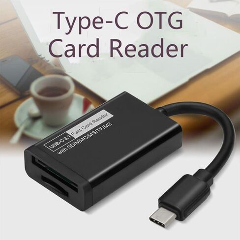 قارئ بطاقات Mini USB 3.1 Type-C TF SD - أسود in Saudi Arabia