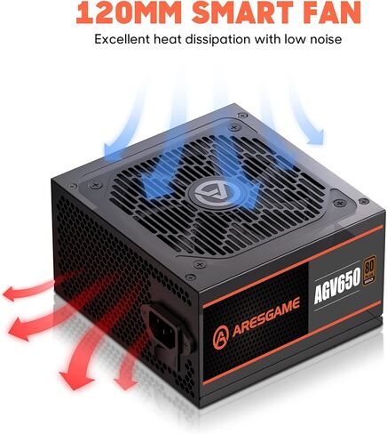 ARESGAME AGV Series 750W مزود طاقة، 80 Plus Bronze معتمد، مصدر طاقة شبه معياري، ضمان 5 سنوات in Kuwait
