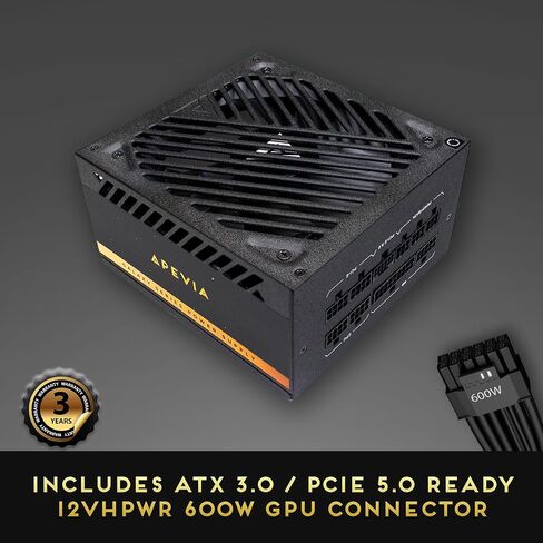 Apevia ATX-GX650W Galaxy 650W 80+ Gold معتمد نشط PFC ATX مصدر طاقة الألعاب الهادئ شبه المعياري in Kuwait