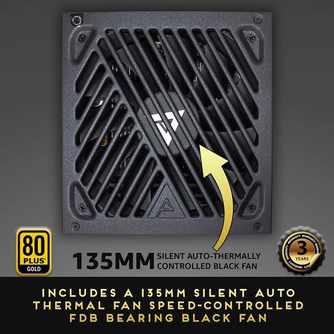 Apevia ATX-GX650W Galaxy 650W 80+ Gold معتمد نشط PFC ATX مصدر طاقة الألعاب الهادئ شبه المعياري in Kuwait