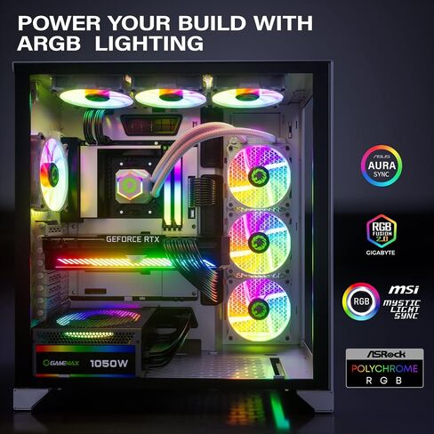 GAMEMAX RGB-850-SE، مزود طاقة RGB ATX بقدرة 850 وات 80Plus Gold معياري بالكامل in Kuwait
