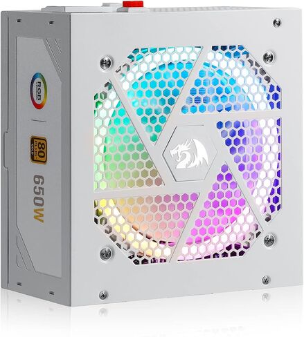 Redragon RGPS-850W 850 Watt 80+ Gold Fully Modular PSU, ATX 3.1 & PCIe 5.1 | 12V-2x6 Cable for RTX 40/50 Series, 100% Japanese Capacitors, Zero-RPM Silent Fan, 160mm Compact, 12VHPWR Cable Included in Kuwait