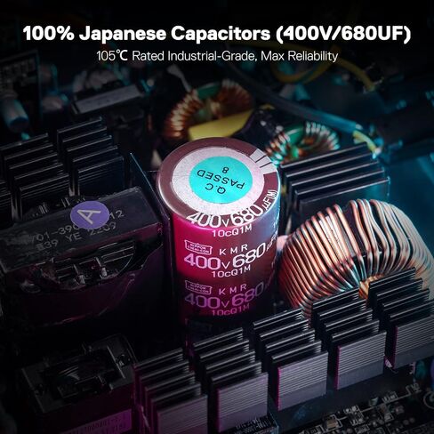 Redragon RGPS-850W 850 Watt 80+ Gold Fully Modular PSU, ATX 3.1 & PCIe 5.1 | 12V-2x6 Cable for RTX 40/50 Series, 100% Japanese Capacitors, Zero-RPM Silent Fan, 160mm Compact, 12VHPWR Cable Included in Kuwait