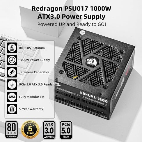 Redragon RGPS-850W 850 Watt 80+ Gold Fully Modular PSU, ATX 3.1 & PCIe 5.1 in Kuwait