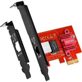 SNZIYAG 2.5G/1G/100Mbps Gigabit Ethernet PCI Express Network Card ، محول شبكة PCIe مع دعامة منخفضة ، محول RJ45 LAN للكمبيوتر المكتبي ، يدعم PXE للنوافذ / Linux/MAC in Kuwait