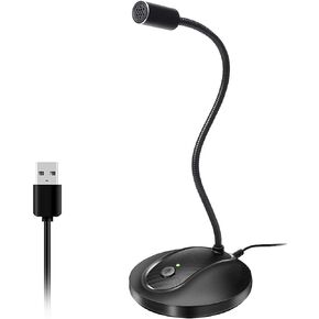 ميكروفون JOUNIVO USB، ميكروفون كمبيوتر شخصي مع زر كتم الصوت للبث والبث الصوتي والتسجيل الصوتي؛ ميكروفون للألعاب لأجهزة الكمبيوتر المحمول ماك أو ويندوز