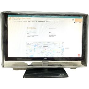 The Perfect Dust Cover White Vinyl Cover with Clear Front Compatible with 24-inch LED/LCD Monitors, Anti Static, Waterproof Monitor Cover Dimensions 23''W x 3''D x 16''H by The Perfect Dust Cover in Saudi Arabia