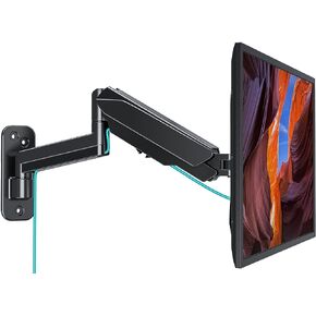 حامل جداري بشاشة واحدة من MOUNT PRO لشاشات الكمبيوتر مقاس 13 إلى 32 بوصة، ذراع زنبركي غاز يحمل ما يصل إلى 17.6 رطلًا، قابل للتعديل بحركة كاملة، حامل VESA مقاس 75 × 75، 100 × 100، أسود