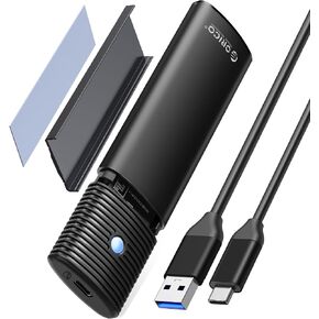 ORICO M.2 NVMe SATA SSD Enclosure Adapter Tool-Free, USB C 3.2 Gen 2 10Gbps NVMe, 5Gbps NGFF SATA PCIe M-Key(B+M Key) 2230/2242/2260/2280, Aluminum External M2 Reader Support UASP Trim- PWDM2-BK in Saudi Arabia