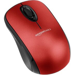 Amazon Basics 2.4 GHz Wireless Optical Computer Mouse with USB Nano Receiver, Portable, No Wires, Smooth Tracking, Multi-Device Compatibility, Black in Saudi Arabia