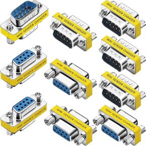 6-Pack 9Pin RS232 Serial Cable DB9 Male to Male/Female to Female Mini Gender Changer Adapter Coupler Connector in Saudi Arabia